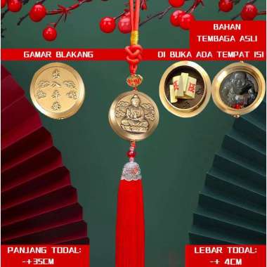 Gantungan Tassel Feng shui Fuk Hoki Untuk Spion Mobil Hulu Tembaga Koin Lima Kaisar Dekorasi Hiasan