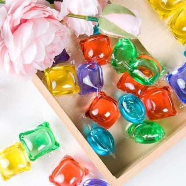 (1 BOX ISI 50 PCS) Laundry Gel Ball Sabun Deterjen Kapsul Wangi Aroma Sabun Cuci Baju Detergen Antis