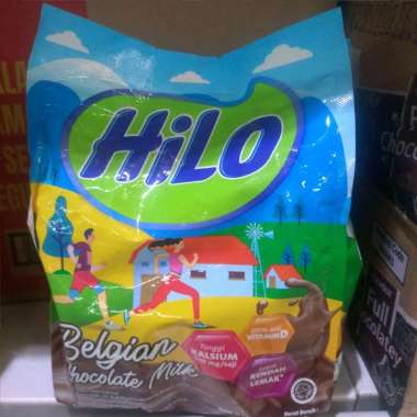 Hilo Belgian Chocolate Milk 300gr-1 Pack isi 10pcs-Susu Bubuk Coklat Sachet-Kemasan Pouch-Tinggi Kal