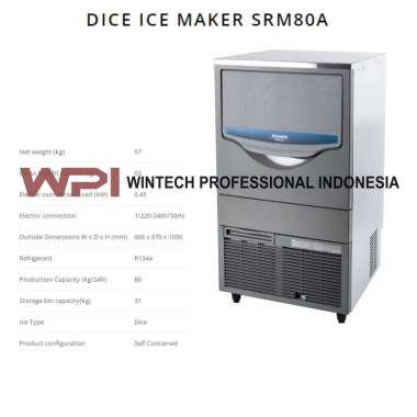 Hoshizaki SRM-80A Mesin Pembuat Es Batu Dadu 72kg/hari, Pendingin Udara