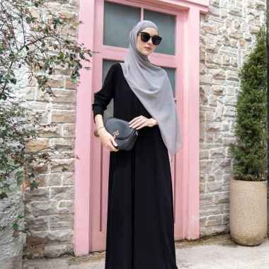 Heaven Lights - Carissa Dress - Inner Dress Polos Wanita Muslim XS Black