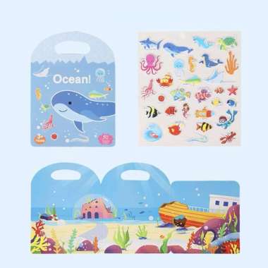 FG Buku Stiker Anak Reusable Sticker DIY Bag Style Activity Book Mainan Edukasi Anak BS02 BS02 Ocean