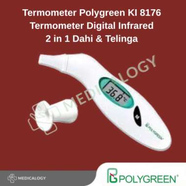 Termometer Polygreen KI 8176 Termometer Digital Infrared 2in1 Dahi & Telinga