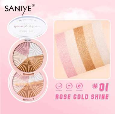 SANIYE [ BPOM ] 5 Warna Glitter Highlighter Wajah Highlight Eyeshadow 01