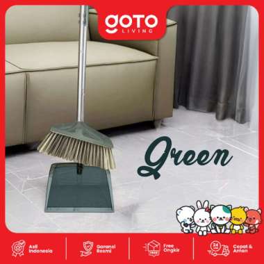 Goto Kurin Broom Set Kombinasi Sapu Pengki Alat Pembersih Lantai GREEN