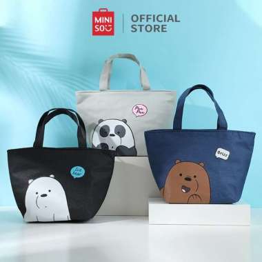Miniso Official Tas Bento Makan Siang Terisolasi Tas Bekal We Bare Bears Lunch Bag/Tas Kecil/Tas Kar