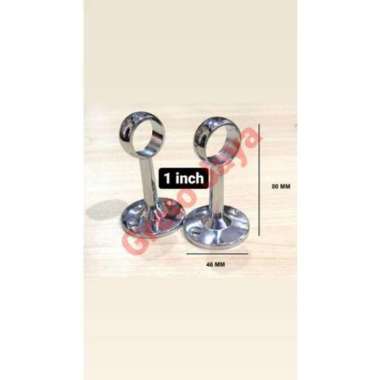 Braket P Tembus Lubang Tiang Tengah Bracket Pipa Sambungan Lemari Stainless Bulat Gantungan Brecket 