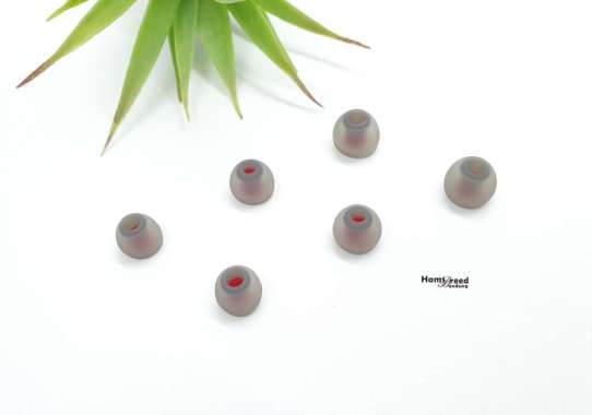 KZ Silicone Eartips Gray with Red Nozzle for In Ear Monitor Earphone Headset Silikon Karet Busa Tips
