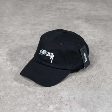 Topi STUSSY DESIGNS LOW WHITE BLACK CAP 100% ORIGINAL