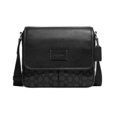 Coach Sprint Map Bag Signature Charcoal Black Black