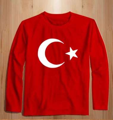 Kaos Tshirt Baju Murah Distro BENDERA TURKI LENGAN PANJANG CAPPADOCIA TURKEY SOUVENiR oleh oleh SUVE