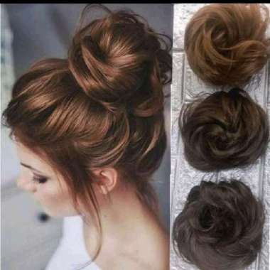 IKAT RAMBUT WIG RAMBUT PALSU KONDE CEPOL RAMBUT BERVOLUME UNTUK PESTA KARET RAMBUT PALSU WIG CEPOL -