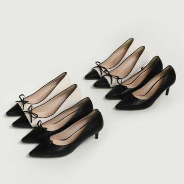 SAPPUN Jacqueline Ribbon Stiletto Heels (5cm) - Heels Wanita 36 BLACK