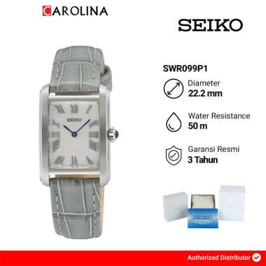 Jam Tangan Seiko Classic SWR099P1 Tank Discover More Ladies White Dial Grey Leather Strap