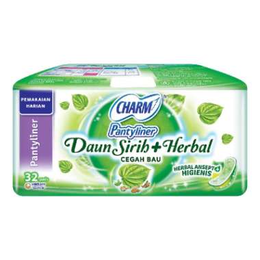 Charm Pantyliner Daun Sirih + Herbal 32 pcs