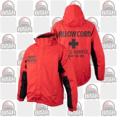 Yellow Corn YBR-904 Rain Suits Jas Hujan Motor Premium Raincoat Red 2L