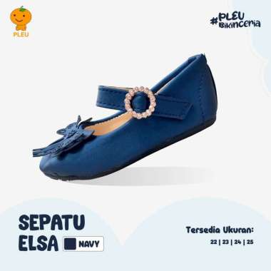 PLEU Sepatu Elsa | Sepatu Anak Perempuan Size 22-25 22 Navy