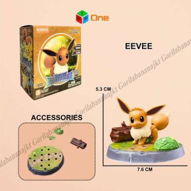 Blokees pokemon classic edition Pikachu Eevee Psyduck charmander Mainan figure Eevee