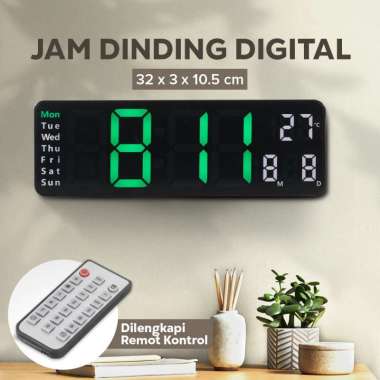 TaffHOME Jam Dinding Digital Minimalis Multifungsi with Remote - 6629 Hitam