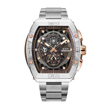 Jam Tangan Pria Expedition EXP EX 6800 MCBTRBO Analog Dial Stainless Steel Strap
