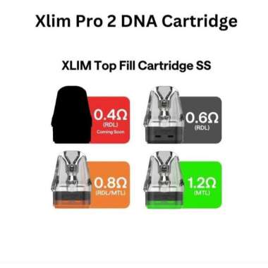 CARTRIDGE - Oxva Xlim SS (For Xlim Pro 2 DNA Version Only) 0.6 0.8 1.2 ohm Material SS (Stainless St