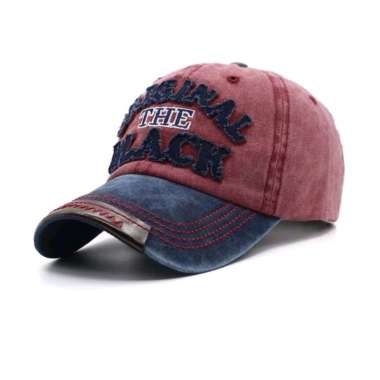 D & D Hat Collection Topi Baseball Denim Import Topi Pria Wanita Original The Black Red Navy