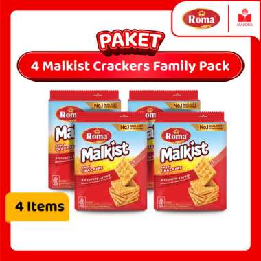 Paket 4 Roma Malkist Crackers Family Pack
