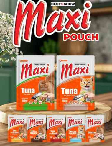 MAXI CAT POUCH 85 GR ALL VARIAN WET FOOD MAKANAN BASAH KTN TUNA