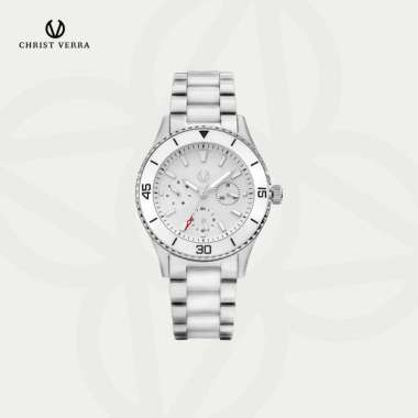 Christ Verra Casual Women's Watches Jam Tangan Wanita Tali Rantai CV 12351L-51 WHT