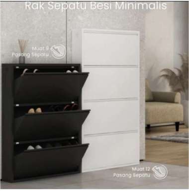 Rak sepatu besi Gion 4 susun
