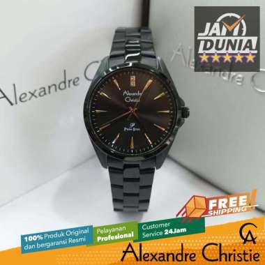 JAM TANGAN WANITA ALEXANDRE CHRISTIE PRIMO ORIGINAL BLACK DIAL ROSE GOLD 1018 AC 1018 AC1018 ACF1018