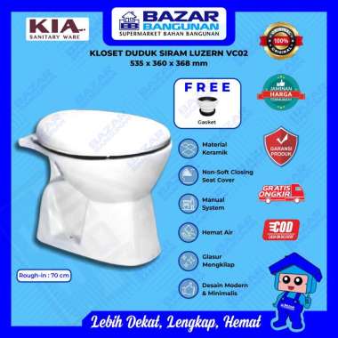 Kia - Closet Kloset Toilet Duduk Siram Manual WC Luzern VC02 One Piece Monoblok Oulu Toto