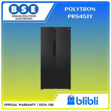 Kulkas Polytron 450 Liter PRS 451Y Kulkas Side by Side Tempered Glass Polytron PRS451Y