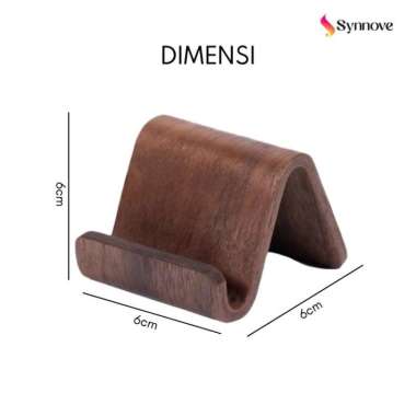 Stand Holder Hp Meja Wooden Phone Holder Stand Handphone Sandaran Dudukan Hp Ponsel Kayu Arka Dark