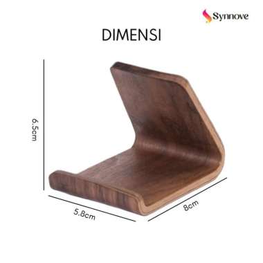 Stand Holder Hp Meja Wooden Phone Holder Stand Handphone Sandaran Dudukan Hp Ponsel Kayu Straa Dark