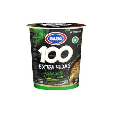 Gaga 100 Mie Instan Extra Pedas Kuah Soto Cup 75 gr