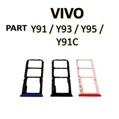 Simtray Vivo Y91 Y91C Y93 Y95 - Dudukan Sim - Tempat Sim hitam