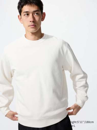 UNIQLO sweater Sweatshirt Pria Lengan Panjang OFF WHITE S