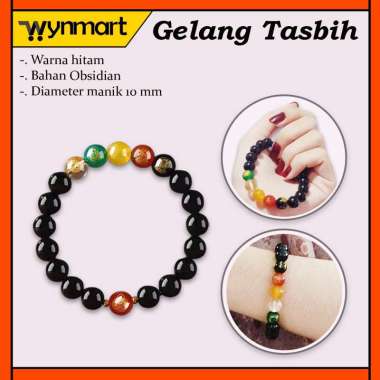 Gelang Tasbih / Gelang tasbi Untuk Pria dan Wanita Bahan Alami Obsidian