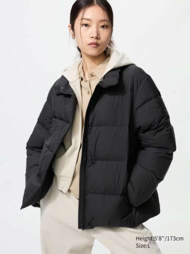 UNIQLO Jaket Winter wanita Powder Soft Down Jacket Black S