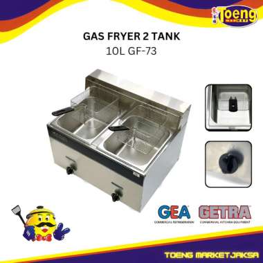 Alat Penggorengan Getra - Deep Fryer 2 Tank - GAS FRYER 2 TANK 10L GF-73 GETRA