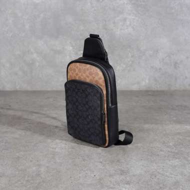 Tas COACH ETHAN MONOGRAM MULTI BROWN BLACK CROSS BODY BAG100% ORIGINAL 31X21X8CM