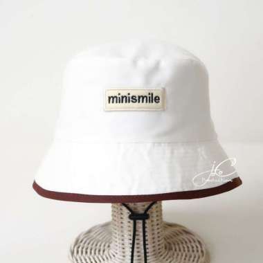 Jocoproduction - Topi Anak Fashion Unisex Topi Bucket Hat Batita Premium 3 - 6 thn Bordir Mini Smile
