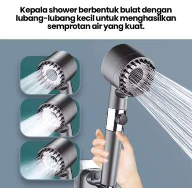 Esca kepala shower turbo bertekanan tinggi shower adjustable massage