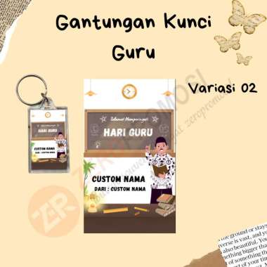 Gantungan Kunci Akrilik Guru Custom - Kado Hari Guru Desain 2