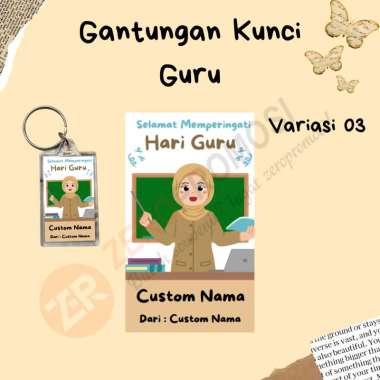 Gantungan Kunci Akrilik Guru Custom - Kado Hari Guru Desain 3