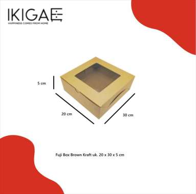 BOX / KOTAK KUE BROWN CRAFT / DUS KUE ANTI MINYAK UK. 20 X 30 X 5 CM