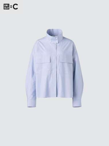 UNIQLO C CLARE WAIGHT KELLER CWK Jaket Kemeja Katun WANITA Kerah Tegak Cotton Stand Collar Shirt Jac