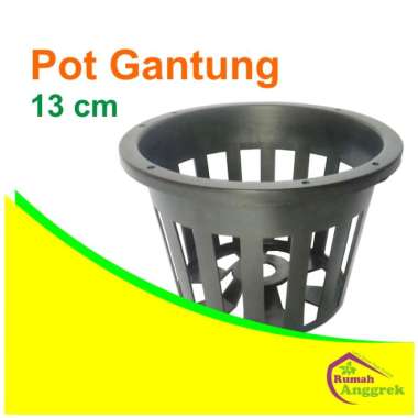 Pot Gantung Anggrek 16 cm Hitam remaja sedang cattleya dendrobium tanaman hias black bulat 12 cm Hit