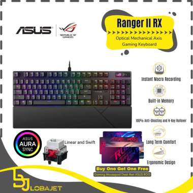ASUS ROG Strix Scope II RX Gaming Keyboard - ROG Ranger II RX QWERTY US ENGLISH Red Switch